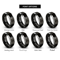 font options for inside engraving on black & grey cat fish rings