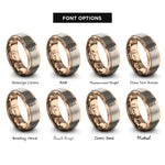 font options for inside engraving on rose gold cat fish rings