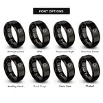 font options for inside engraving on black cat fishbone sitting rings