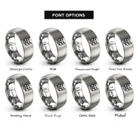 font options for inside engraving on gray cat rings