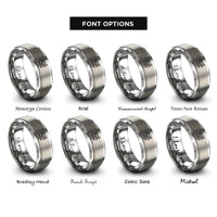 font options for inside engraving on silver cat rings