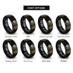 font options for inside engraving on gunmetal & black cat rings