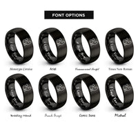 font options for inside engraving on black cat heart rings
