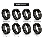 font options for inside engraving on black cat heart rings