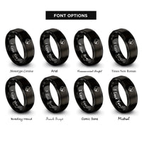 font options for inside engraving on black cat heart rings