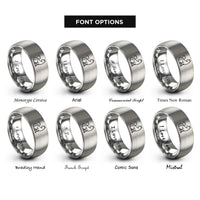 font options for inside engraving on silver cat heart rings