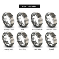 font options for inside engraving on grey cat heart rings