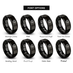 font options for inside engraving on black cat leaves wreath rings