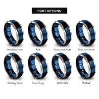 font options for inside engraving on blue & gray cat moon rings
