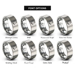 font options for inside engraving on gray cat moon rings