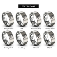 font options for inside engraving on gray cat moon rings
