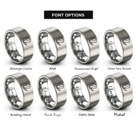 font options for inside engraving on gray cat moon rings