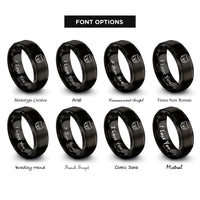 font options for inside engraving on black cat mouse rings