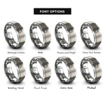 font options for inside engraving on gray cat mouse rings