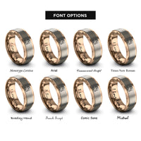 font options for inside engraving on rose gold cat mouse rings