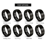 font options for inside engraving on black cat nuzzling rings