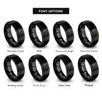 font options for inside engraving on black cat nuzzling rings