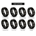 font options for inside engraving on black cat nuzzling rings