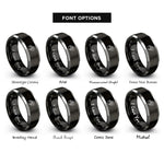 font options for inside engraving on black & grey cat paw rings