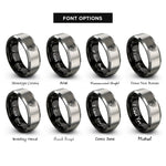 font options for inside engraving on black & grey cat paw rings