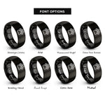 font options for inside engraving on black cat paw rings