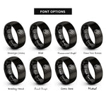 font options for inside engraving on black cat paw rings