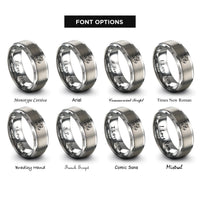font options for inside engraving on grey cat pounce rings