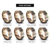font options for inside engraving on rose gold cat pounce rings