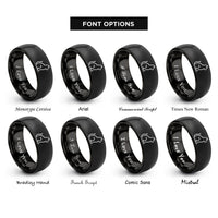font options for inside engraving on black cat silhouette rings