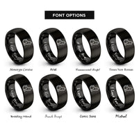 font options for inside engraving on black cat silhouette rings