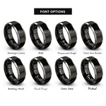 font options for inside engraving on black & gray cat sitting rings