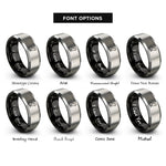 font options for inside engraving on black & gray cat sitting rings