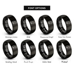 font options for inside engraving on black cat sitting rings