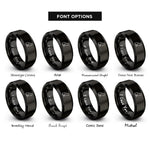font options for inside engraving on black cat sitting rings