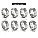 font options for inside engraving on silver cat sitting rings