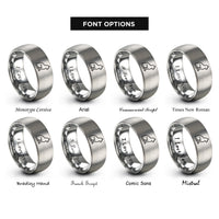 font options for inside engraving on silver cat sitting rings