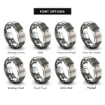 font options for inside engraving on grey cat sitting rings