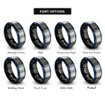 font options for inside engraving on black & blue & silver cat stars rings