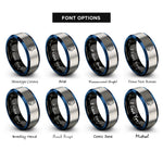 font options for inside engraving on black & blue & silver cat stars rings