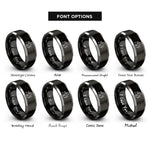 font options for inside engraving on black & grey cat string rings