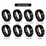 font options for inside engraving on black cat string rings