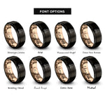 font options for inside engraving on black & rose gold cat tails rings