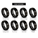 font options for inside engraving on black cat trio rings