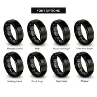 font options for inside engraving on black cat trio rings