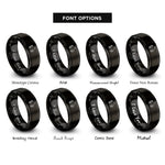 font options for inside engraving on black cat wildflowers rings