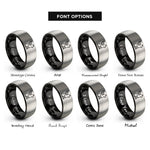 font options for inside engraving on black & silver cat wings rings