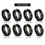 font options for inside engraving on black & grey cat wings rings
