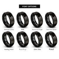 font options for inside engraving on black cat wings rings