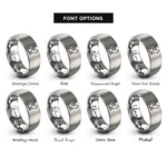 font options for inside engraving on grey cat wings rings