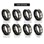 font options for inside engraving on black & grey cat witch hat rings